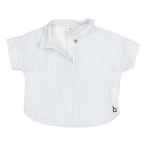 Búho - Striped seersucker shirt | Light blue