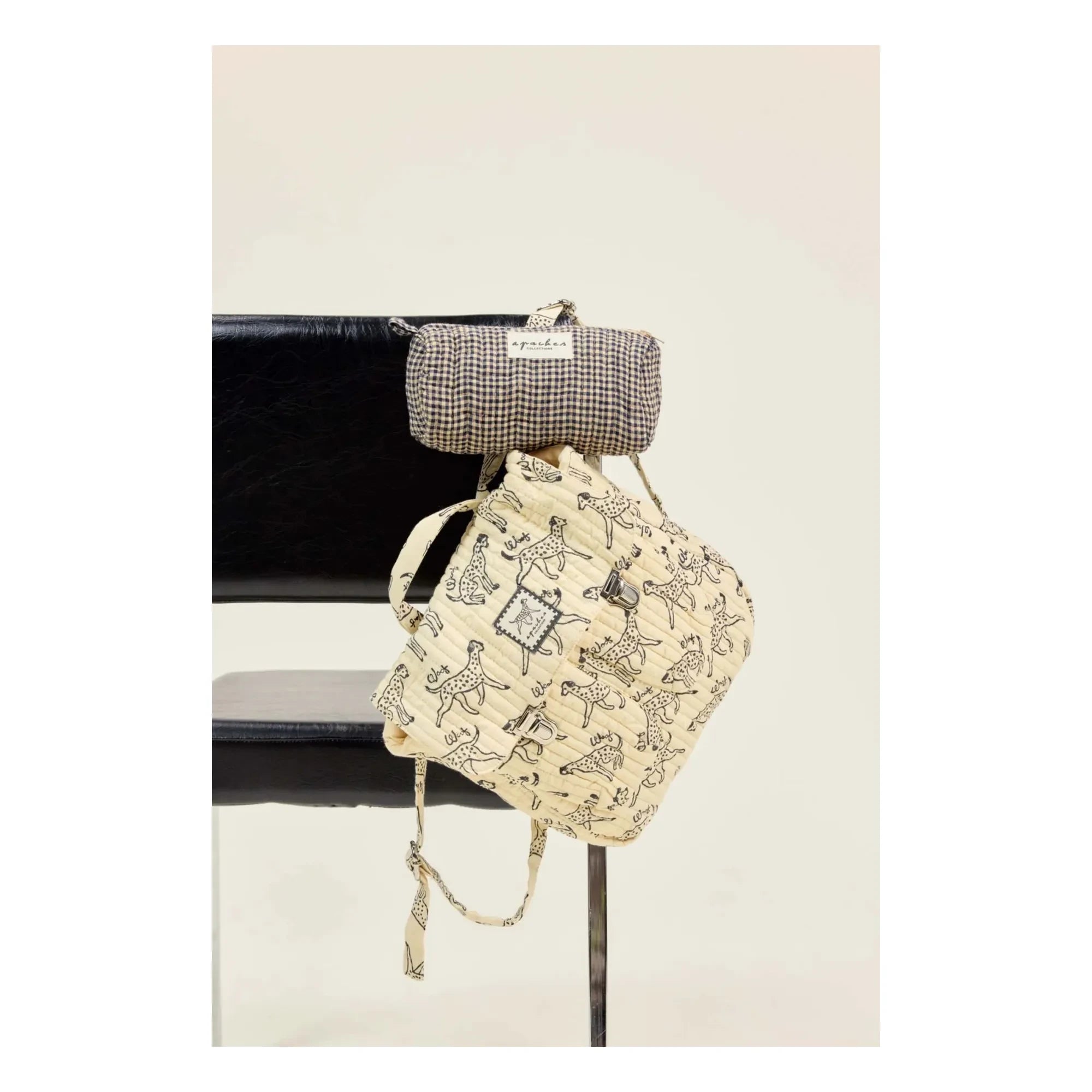 Apaches - Opal Carreaux pencil case | Black