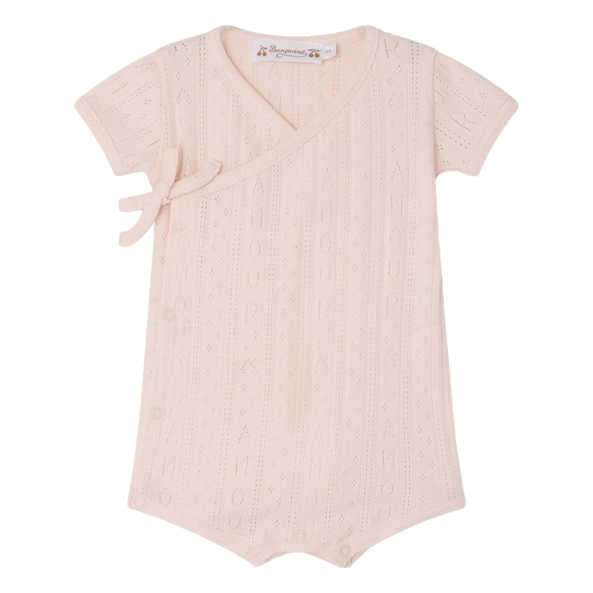 Bonpoint - Pointelle Chamomile Organic Cotton Playsuit | Puderrosa