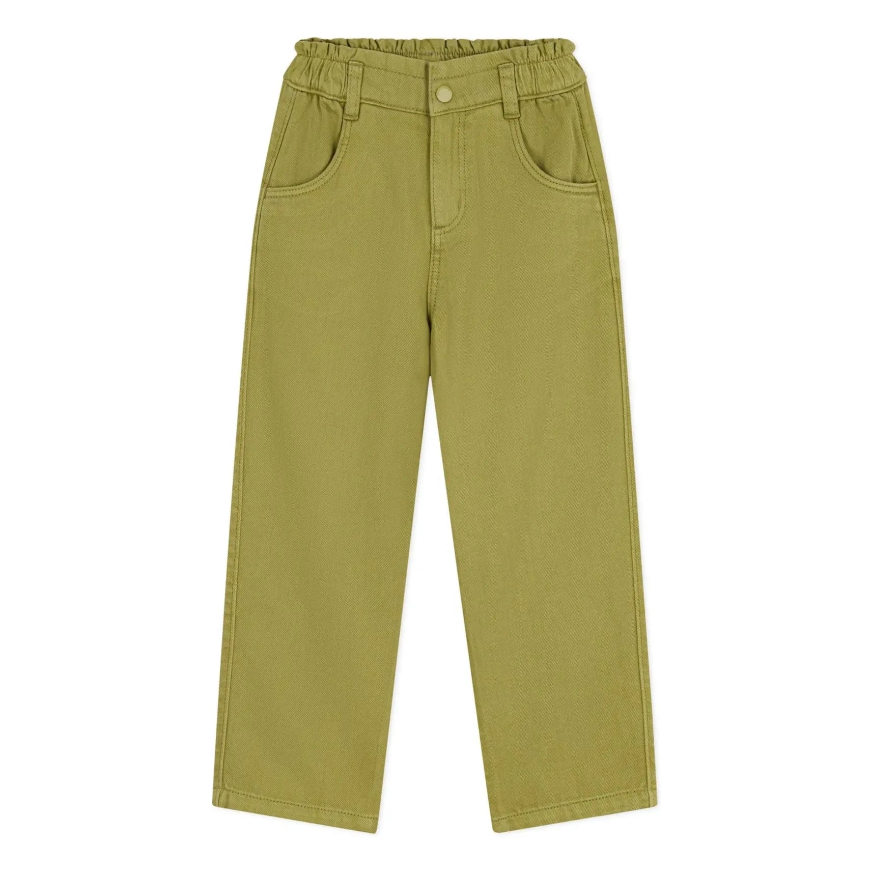 Petit Bateau - Kağıt Bel Twill Pantolon | Zeytin