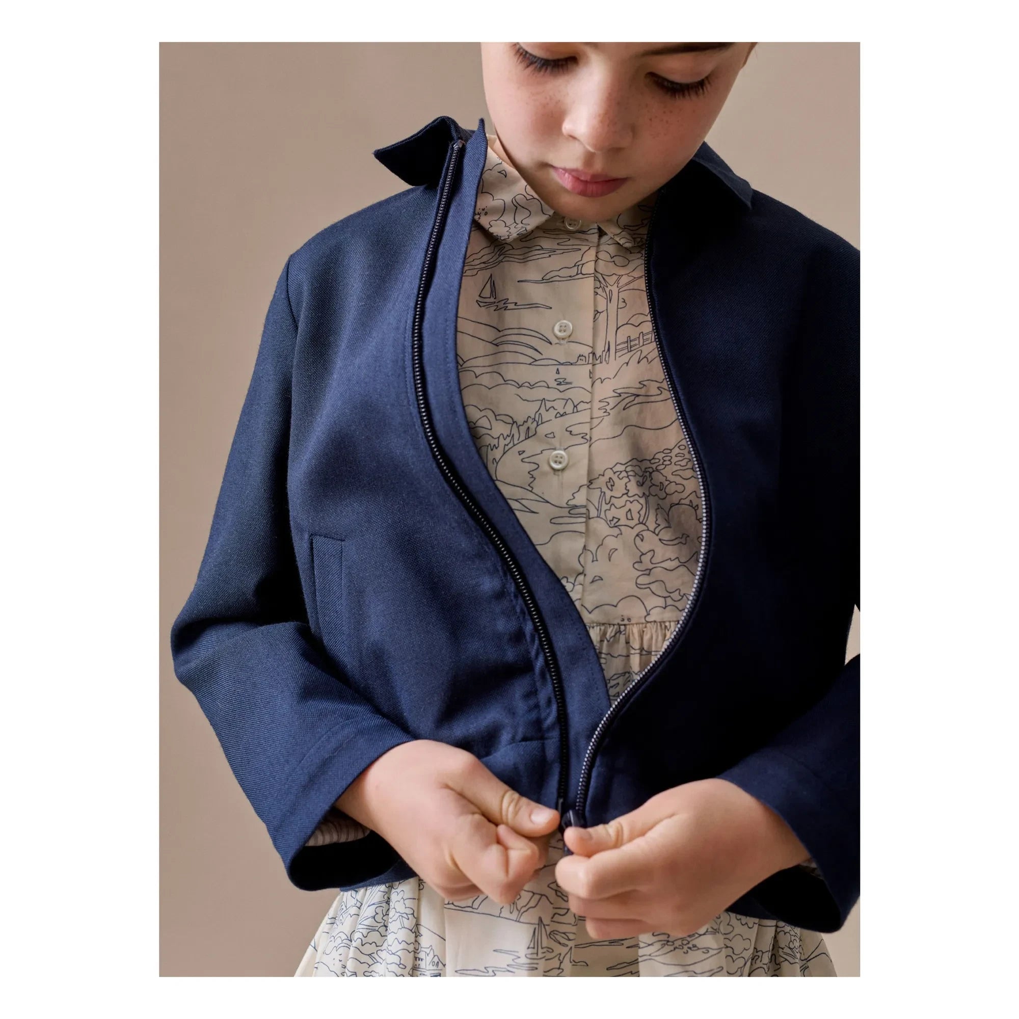 Bonpoint - Erian Paysage organik pamuklu gömlek | Ekru