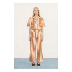 The Tiny Big Sister - Sailor Striped Linen and Cotton Blouse | Red