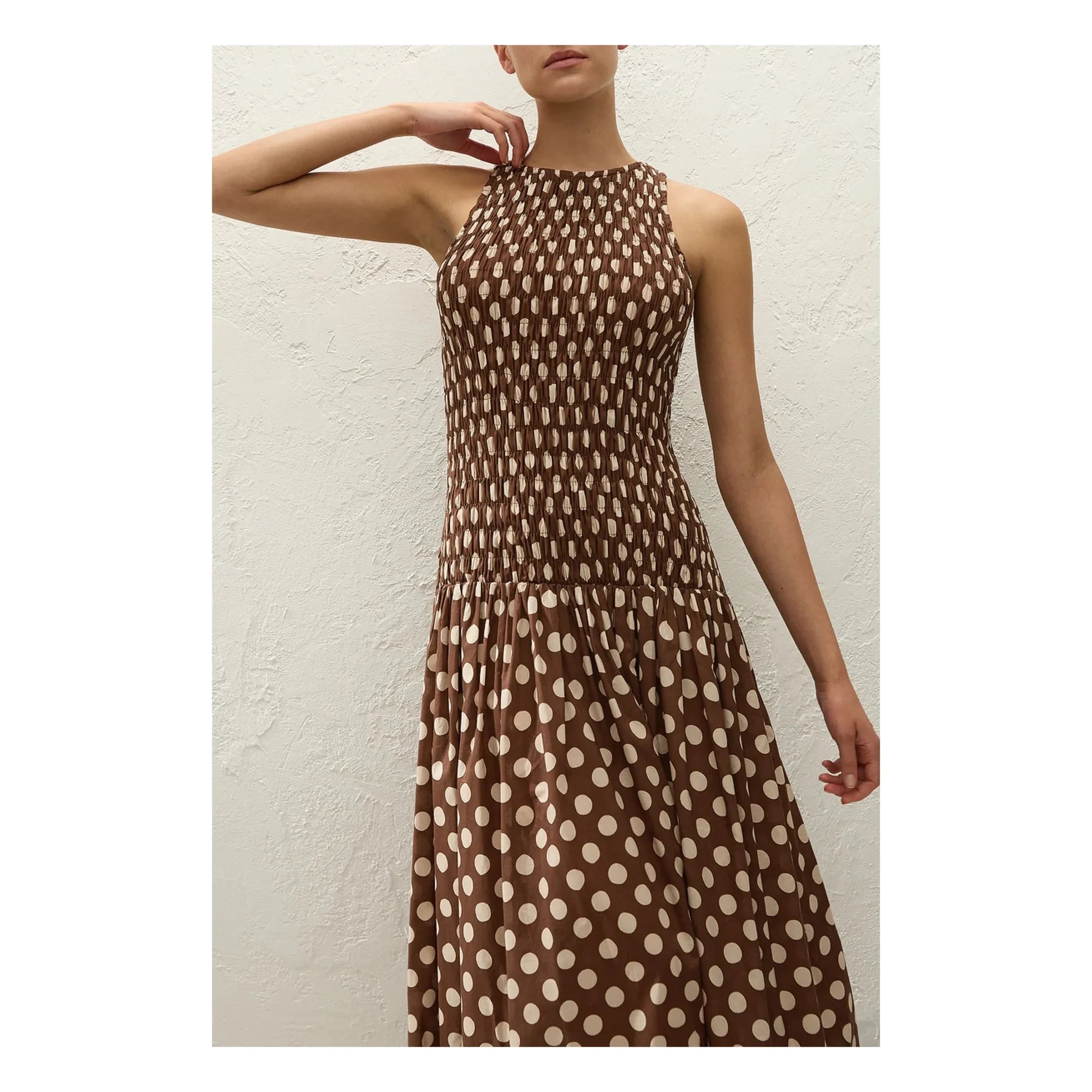 Faithfull the Brand - Luisa Polka Dot Cotton Dress | Chocolate