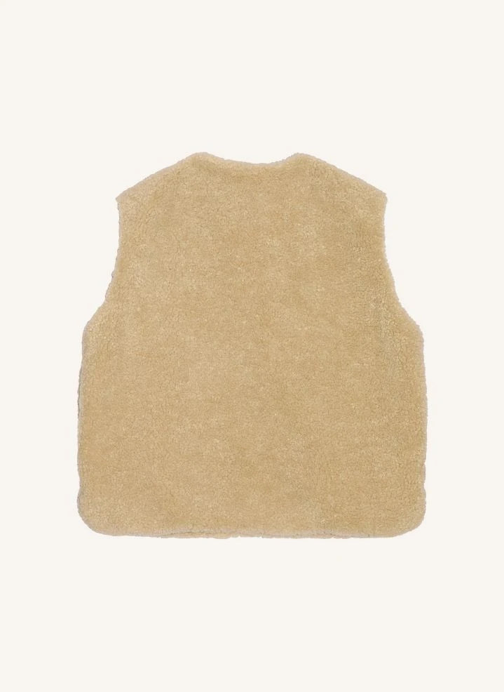 Smallable Kid - Jude ärmellose Sherpa-Jacke | Beige