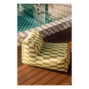 Nobodinoz - Matteo Tiles outdoor long pouf | Green