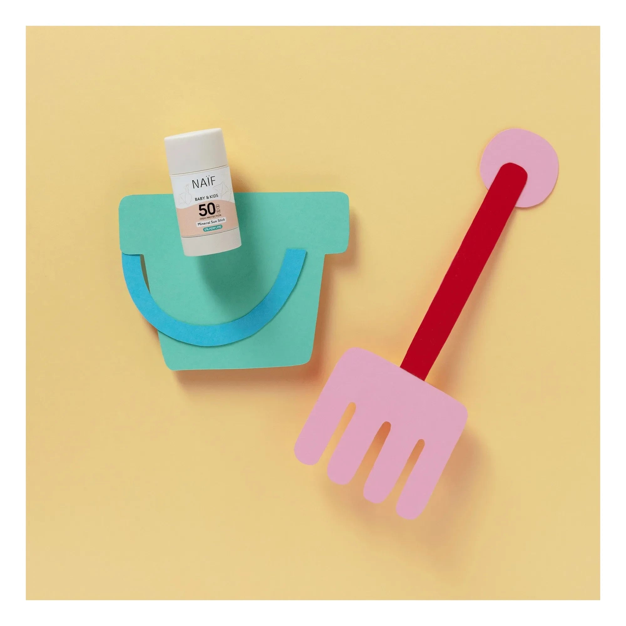 Naïf Natural Skincare - Bebekler ve çocuklar için SPF50 kokusuz güneş çubuğu - 36 g