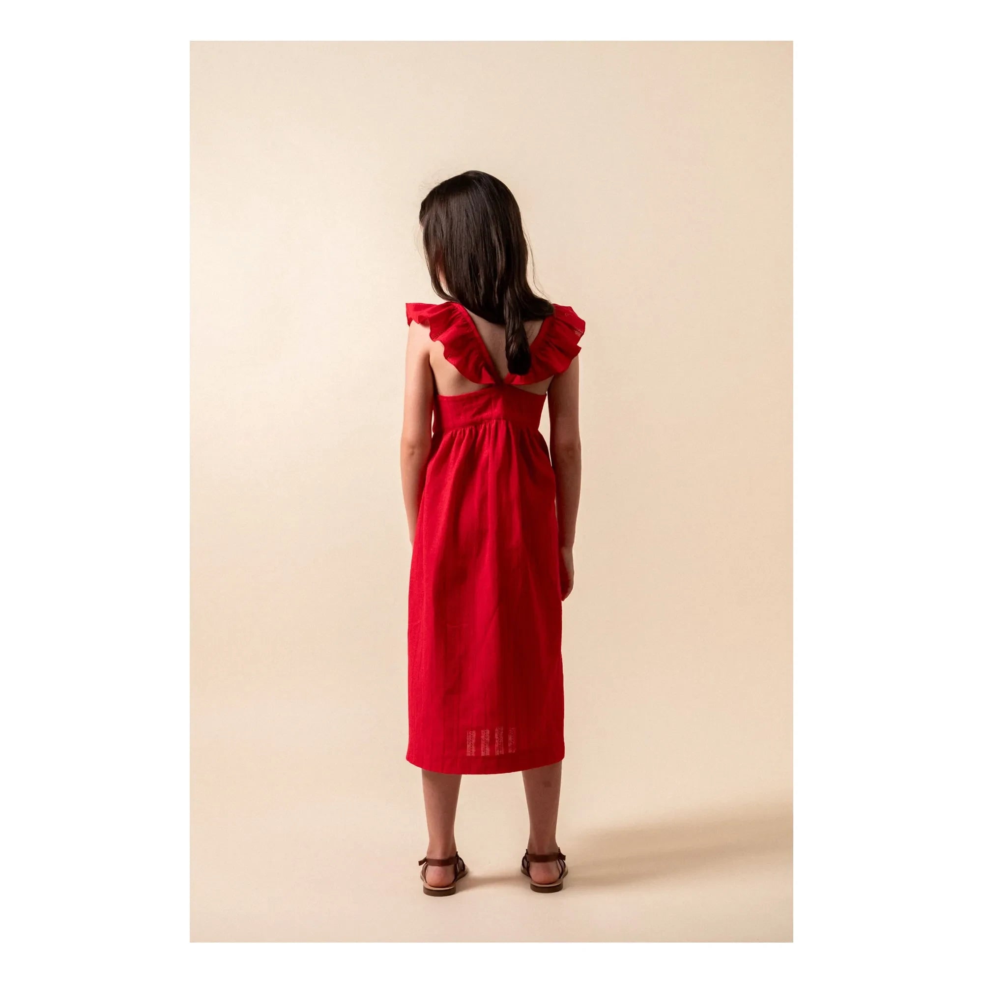 birinit - Chili Midi Dress Organic Cotton | Red