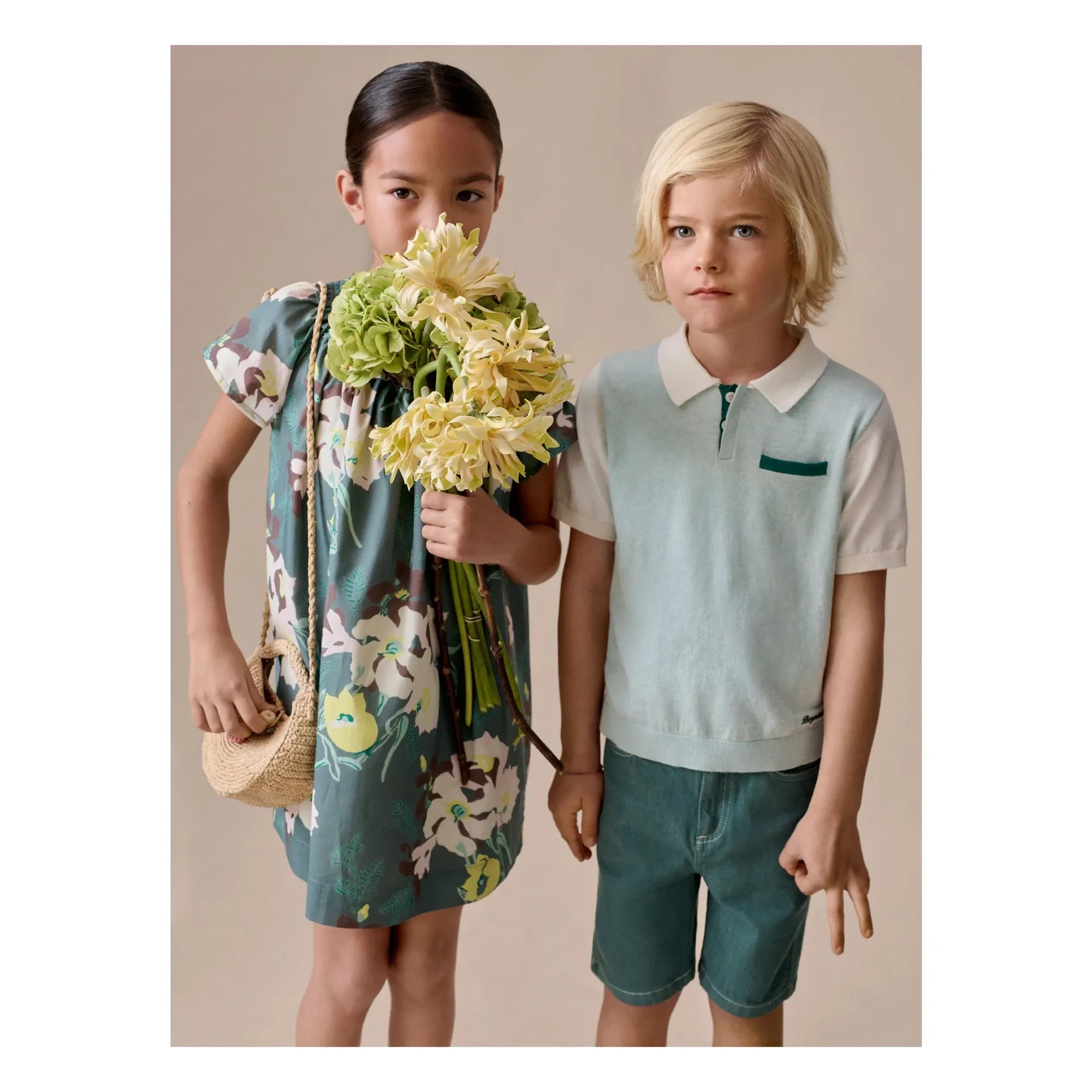 Bonpoint - Goldie Floral Organic Cotton Dress | Dark Green