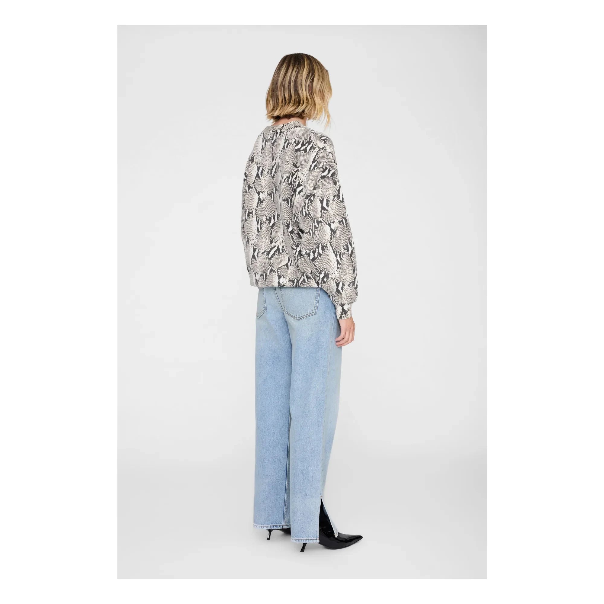 Anine Bing – Miles Python-Sweatshirt | Grau