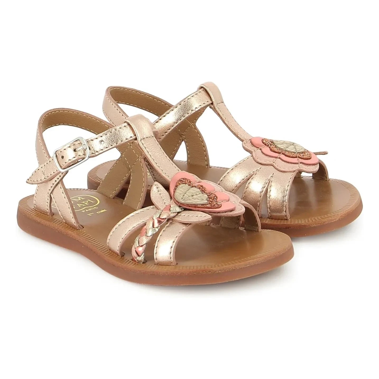 Pom d'Api - Plagette Alto Metallic Sandaletler | Bakır kırmızısı