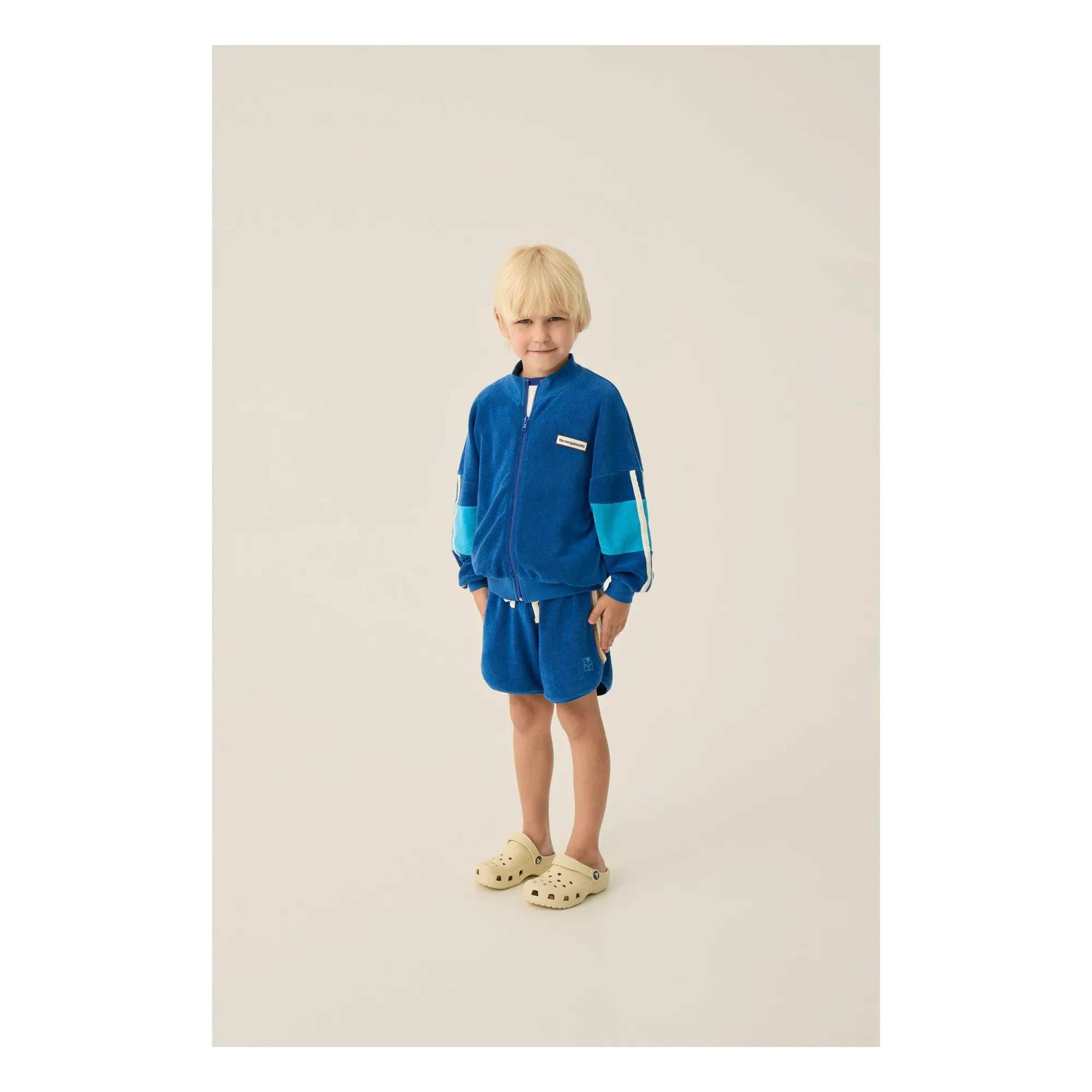 The Campamento - Retro-Frottee-Shorts mit Kontraststreifen | Marineblau