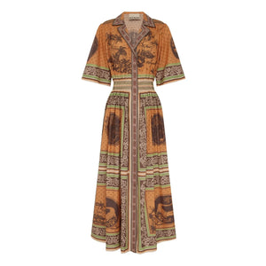 Alémais – Alberta Seiden-Baumwollkleid | Orange