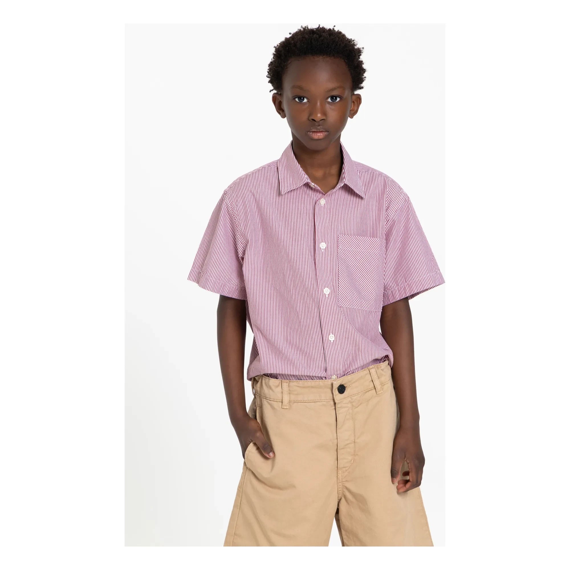 Finger in the nose - Rogue Striped Shirt | Brick Red