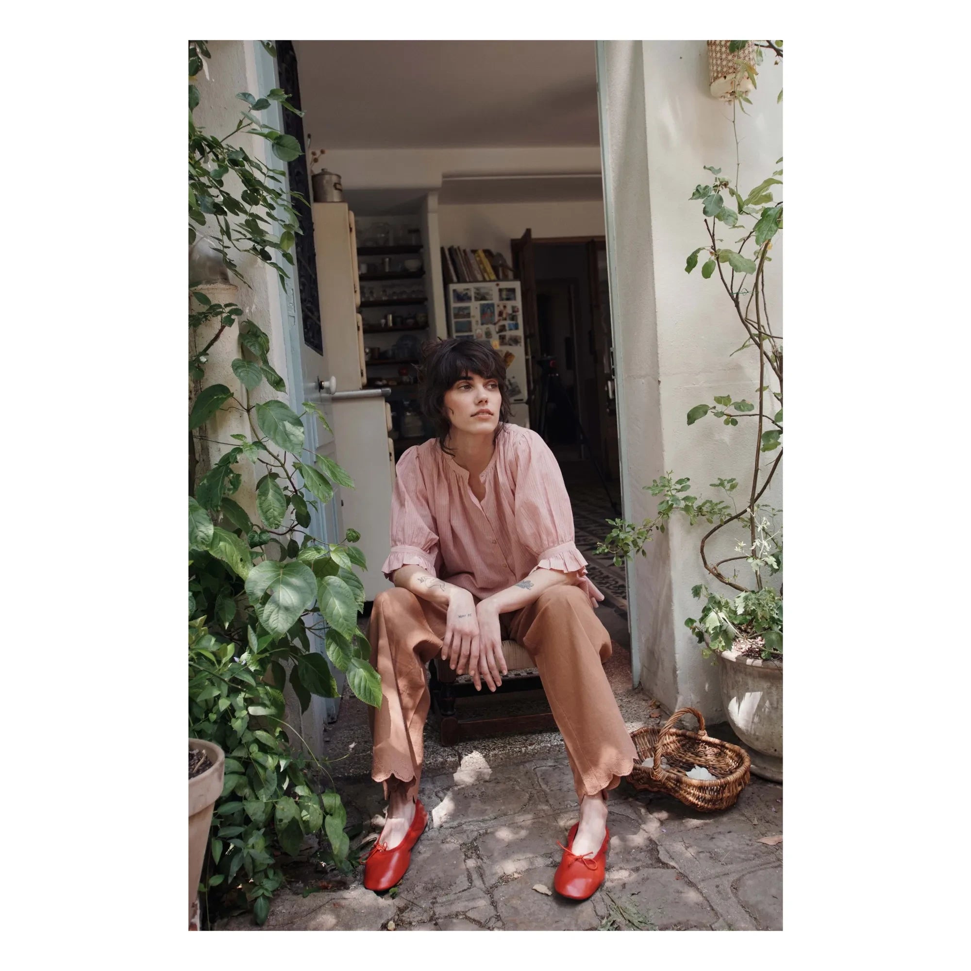 Emile et Ida - Embroidered Cotton Pants | Brown