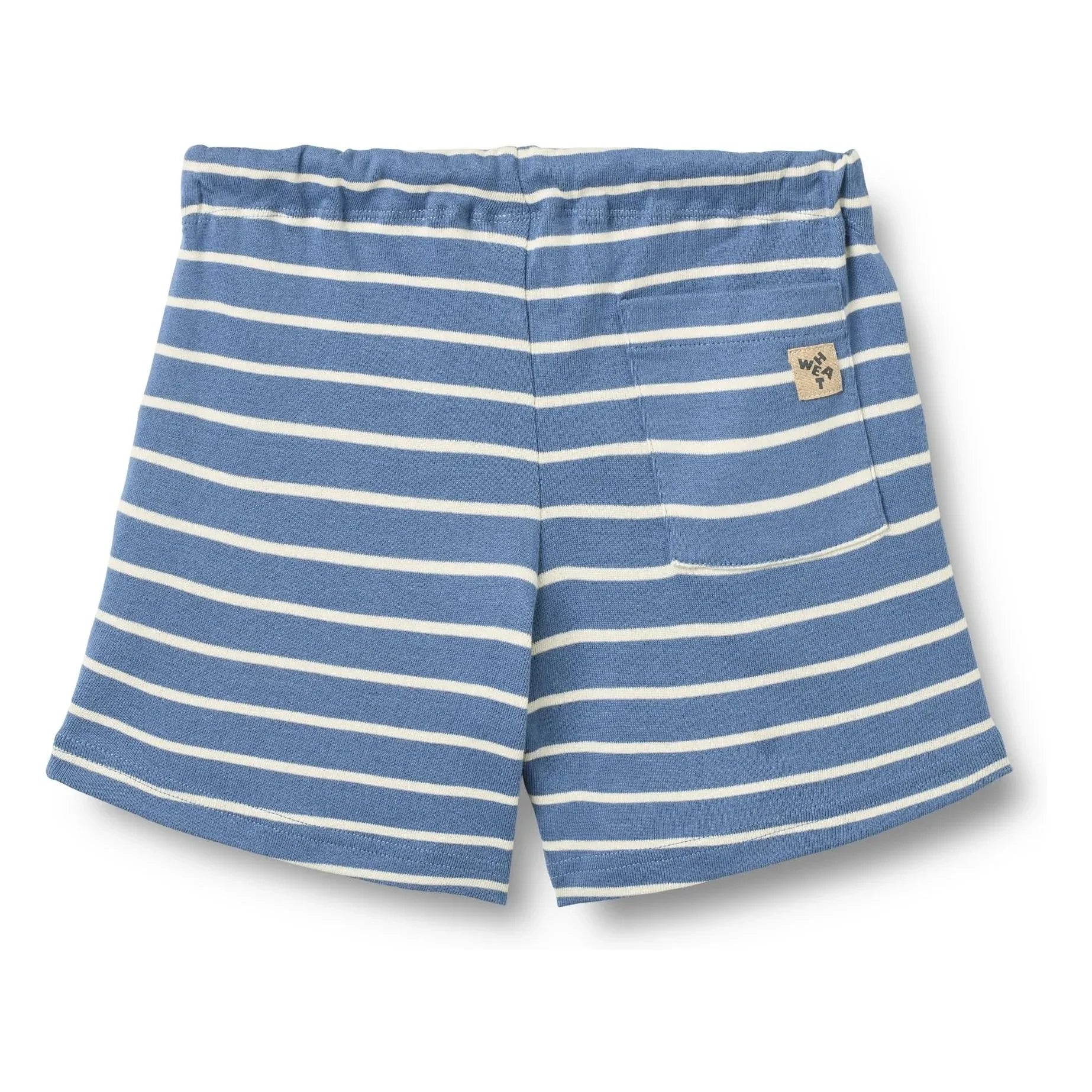 Wheat - Striped Organic Cotton Kalle Jersey Shorts | Blue