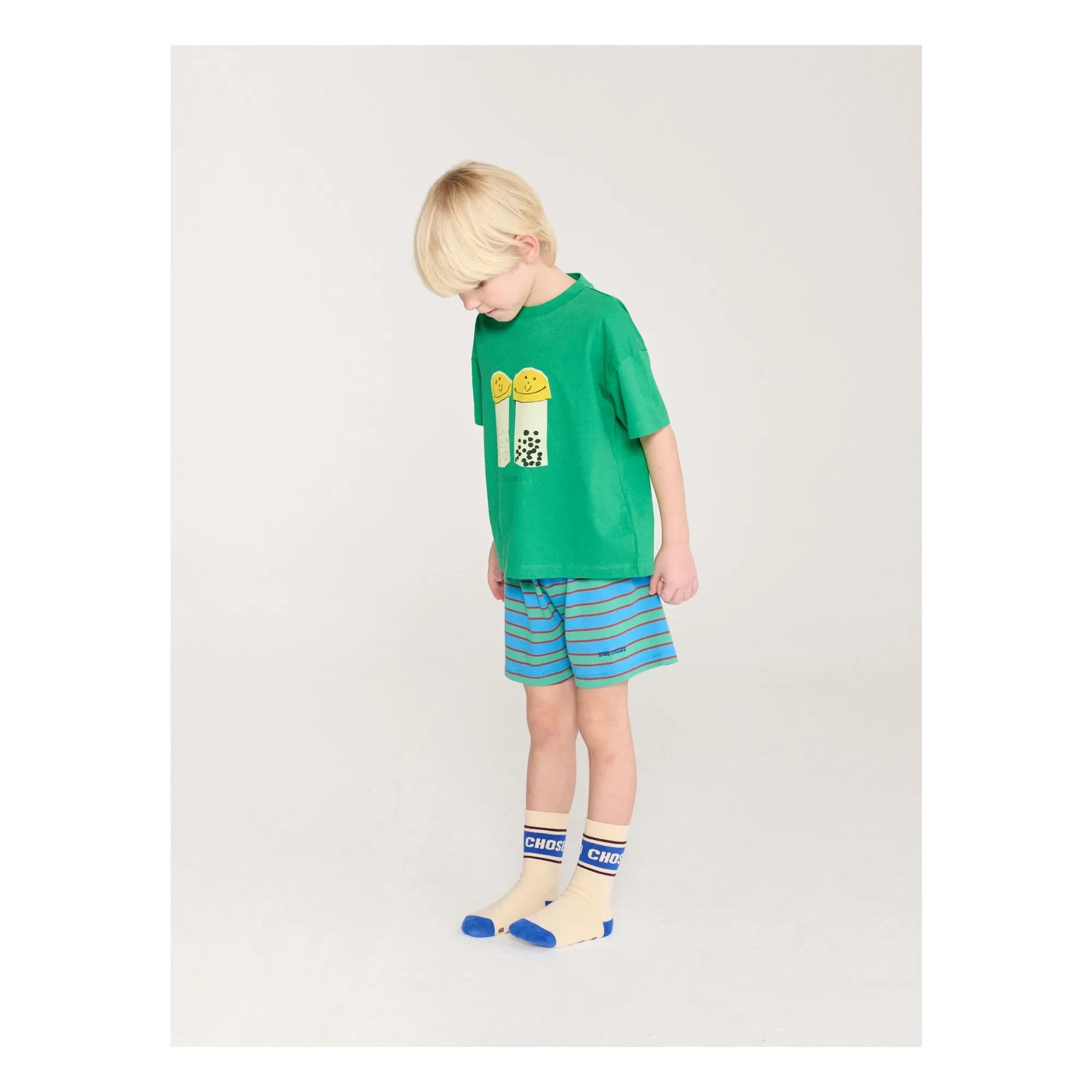 Bobo Choses - Salt and Pepper Organic Cotton T-Shirt and Shorts Set | Green