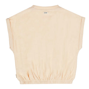 Tumble N'Dry – Kurzer Blumenstrauß T-Shirt aus Bio-Baumwolle | Pfirsich