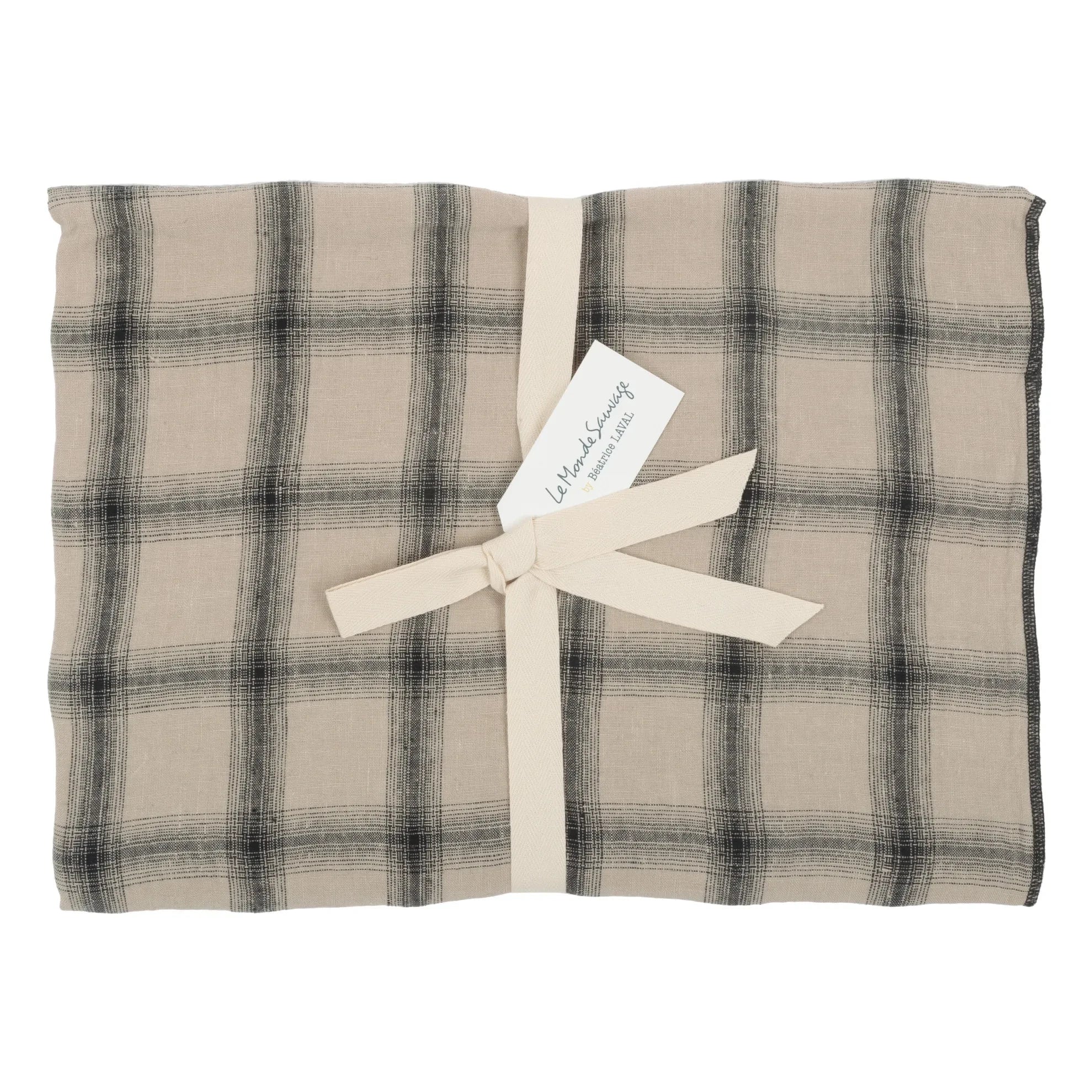 Le Monde Sauvage - Highlands Gewaschener Leinenkissenbezug | Beige Rosa
