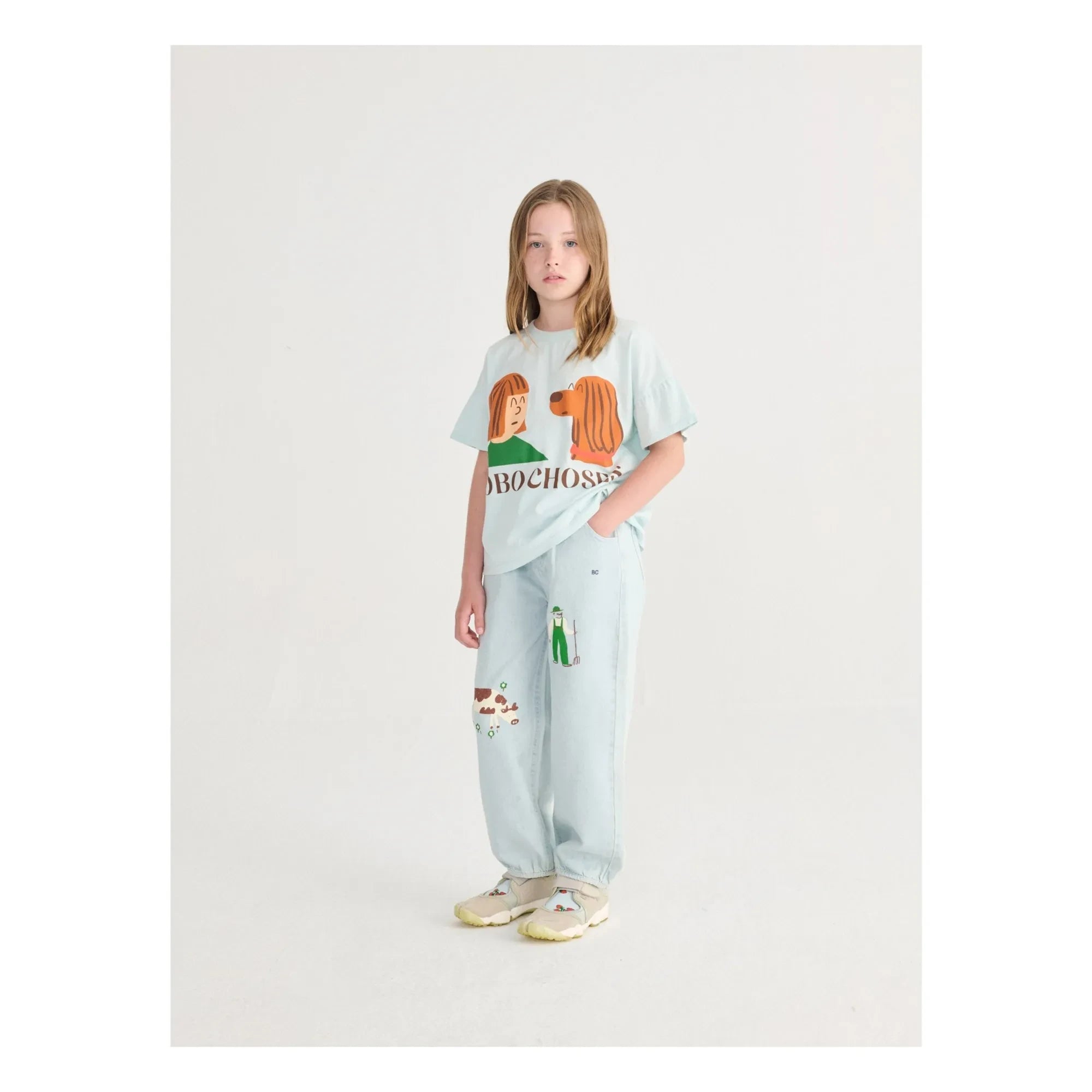 Bobo Choses - Friends T-shirt Organik pamuk | Açık mavi