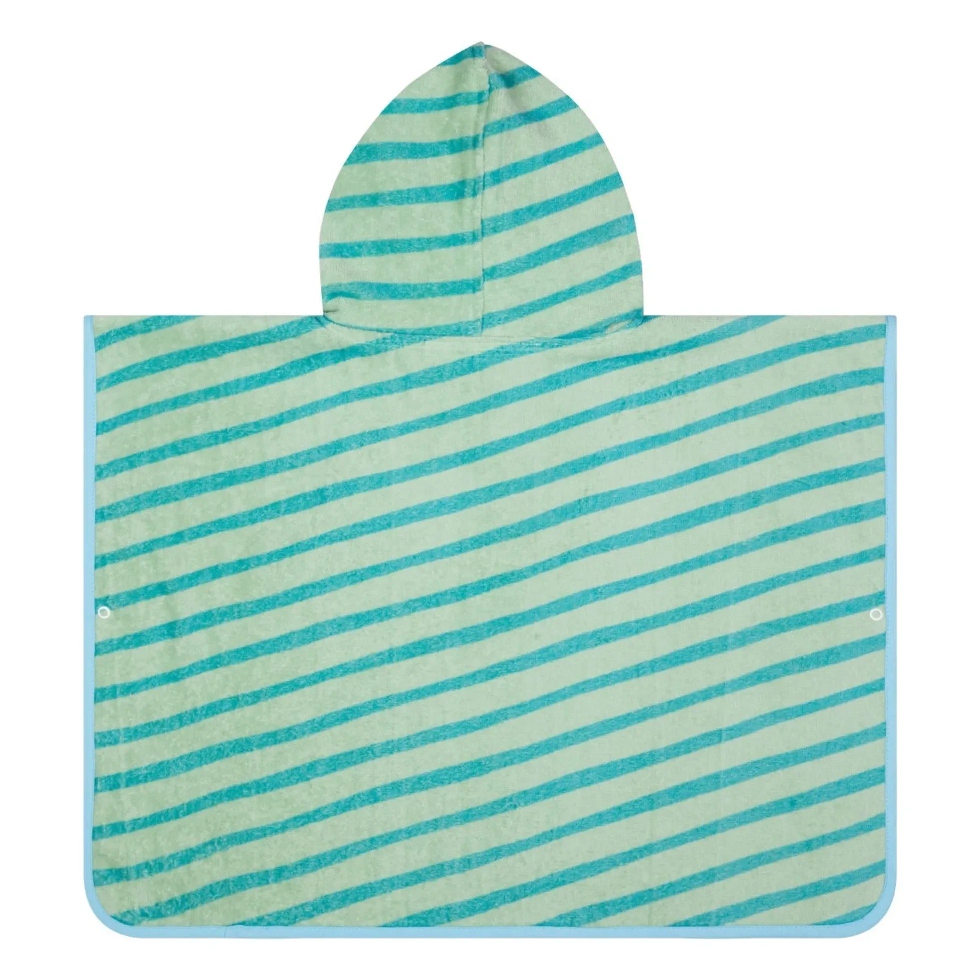 Jera Mini - Striped Towel Poncho | Green