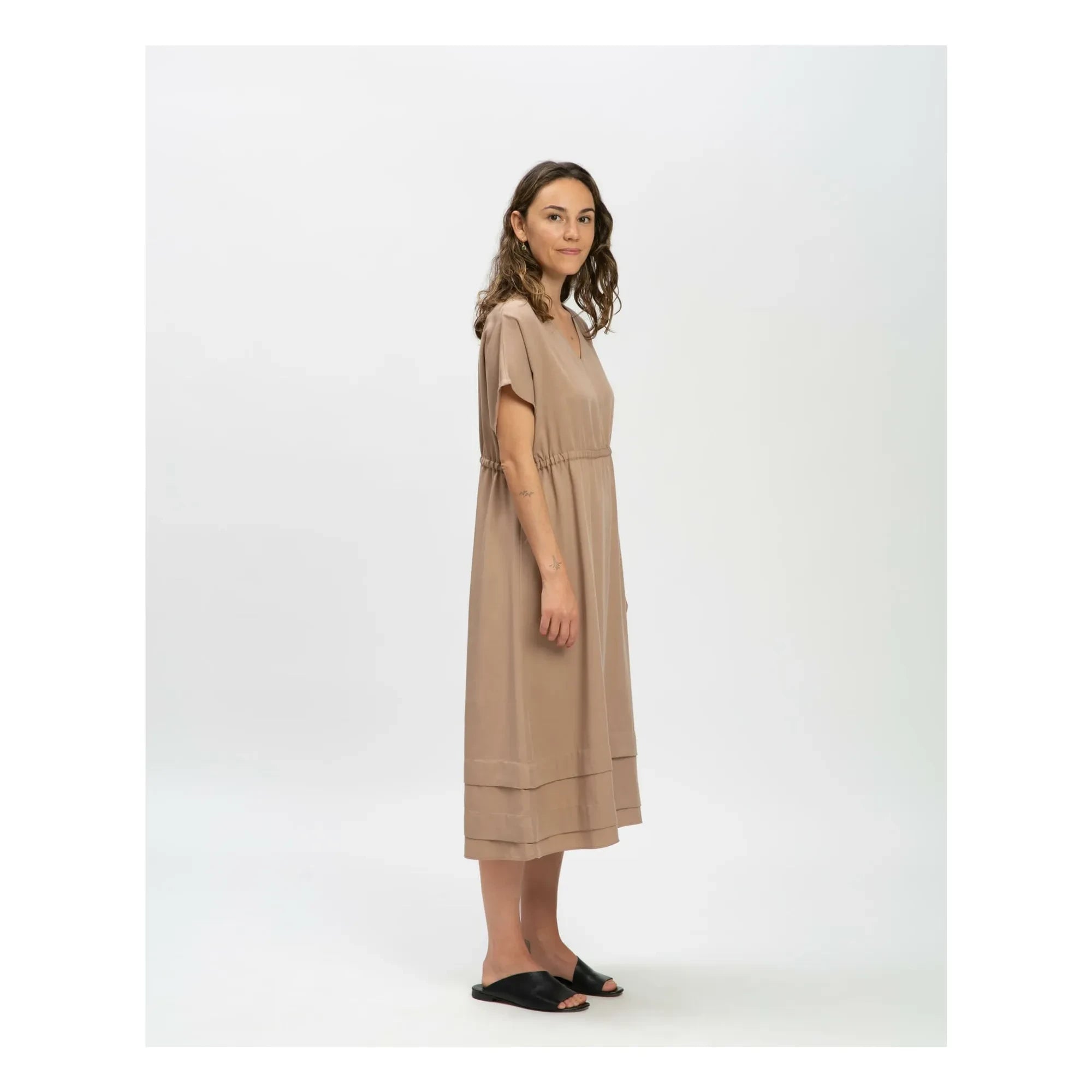 Matona - Tencel elbise | Açık kahverengi