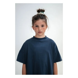 Repose AMS – Bio-Baumwollkleid mit Rüschen | Mitternachtsblau
