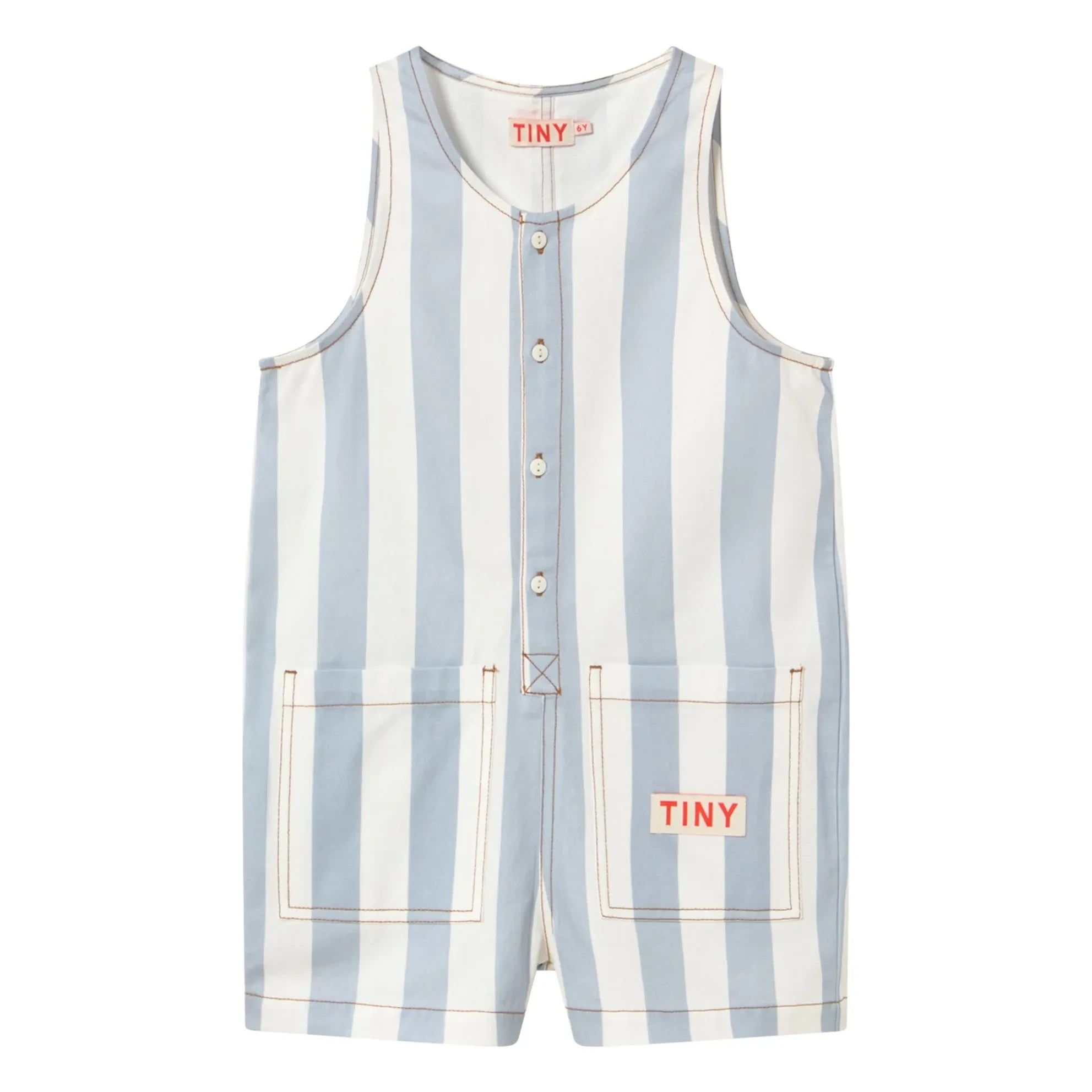 Tinycottons - Mavi İnce Çizgili Twill Tulum