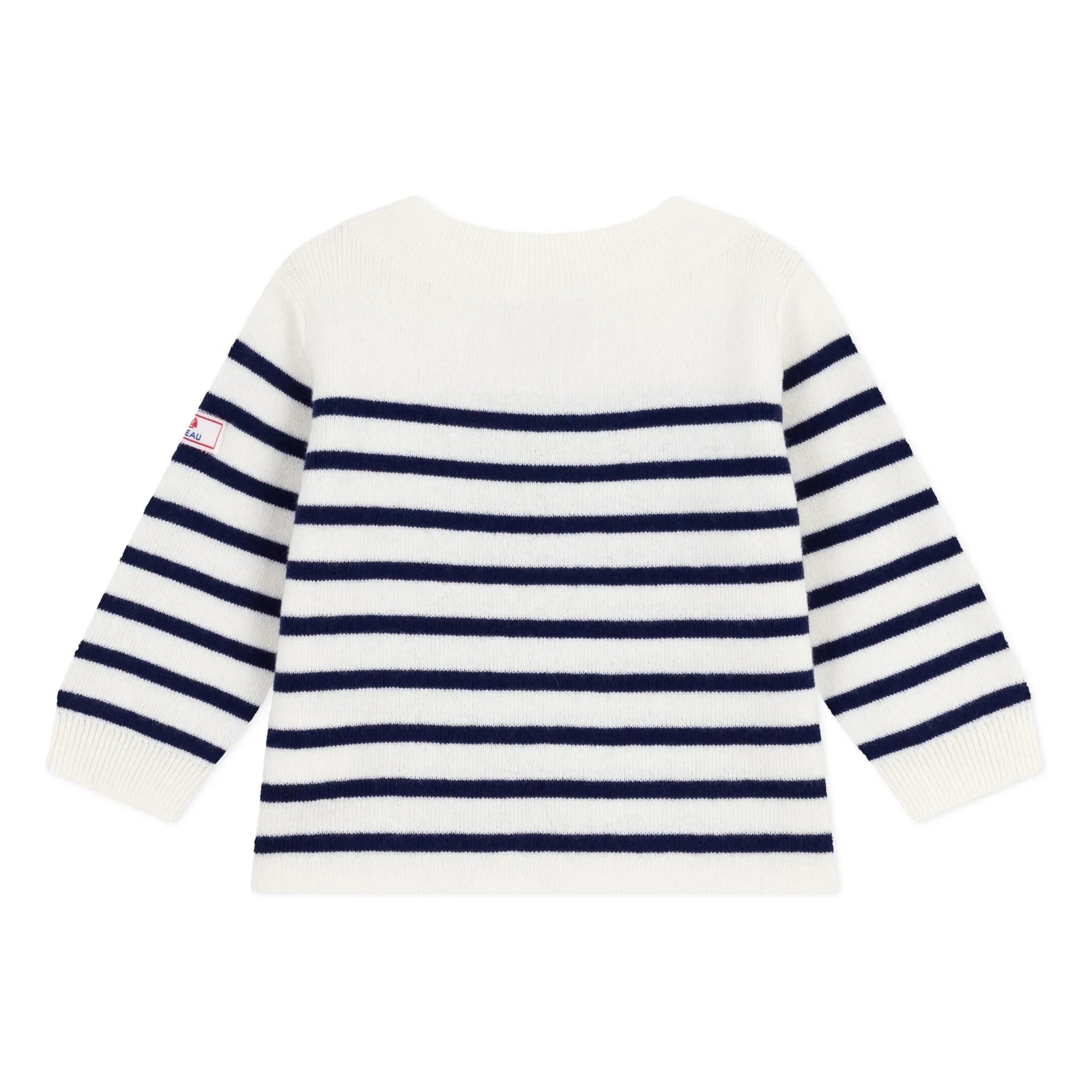 Petit Bateau - Marinière Logo Wool Sweater | White