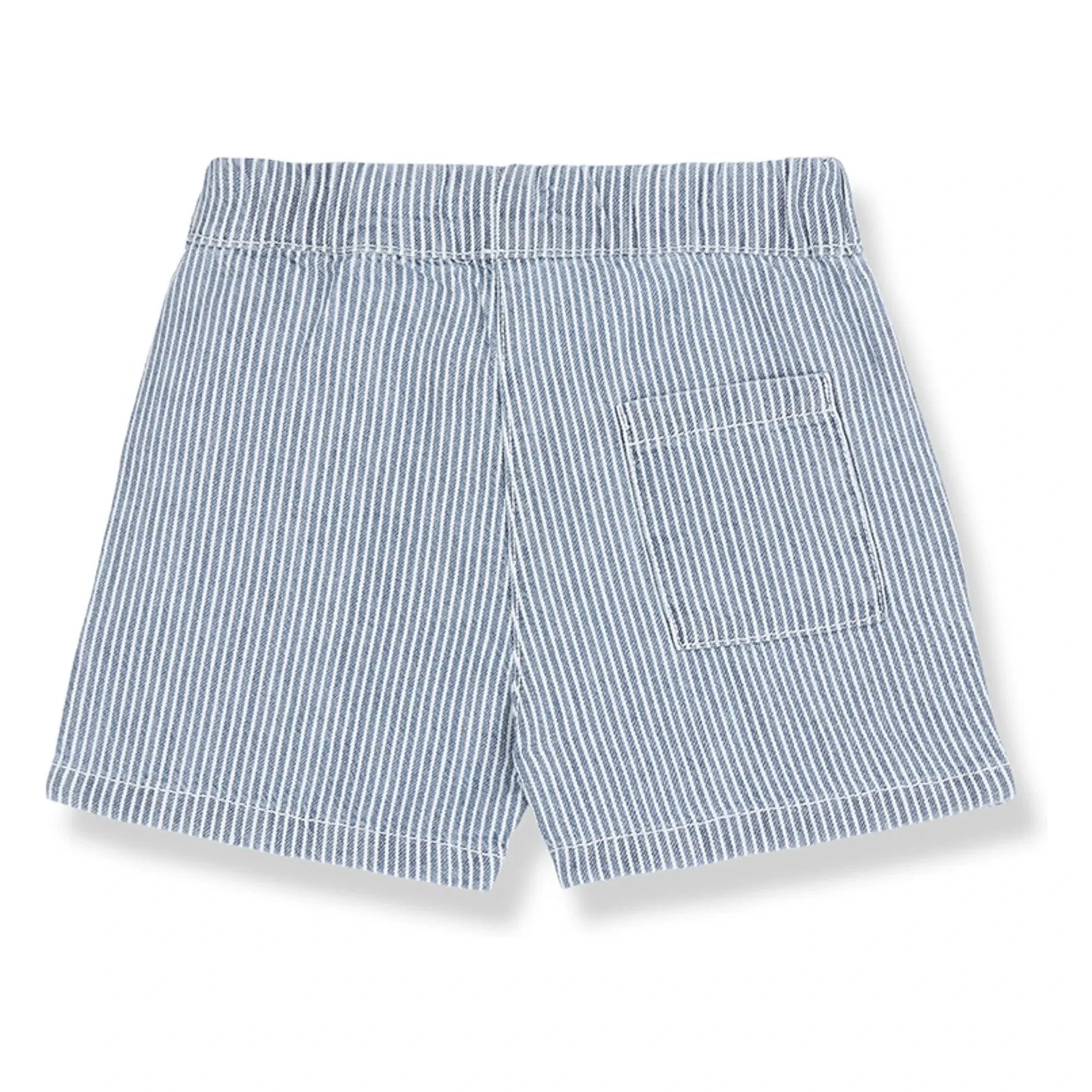 1+ in the family - Andratx Çizgili Denim Bermuda Şort Organik Pamuk | Açık Mavi