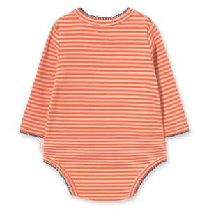 Tinycottons - Organik Pamuklu Fitilli Çizgili Kruvaze Body | Kırmızı