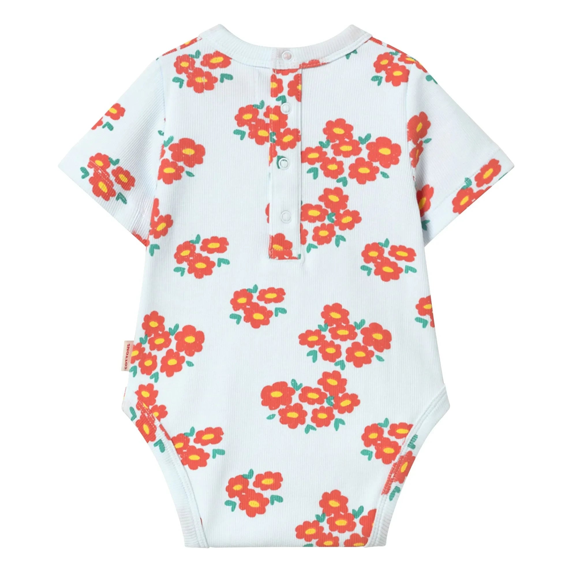 Tinycottons - Organik Pamuk Çiçekli Body | Açık mavi