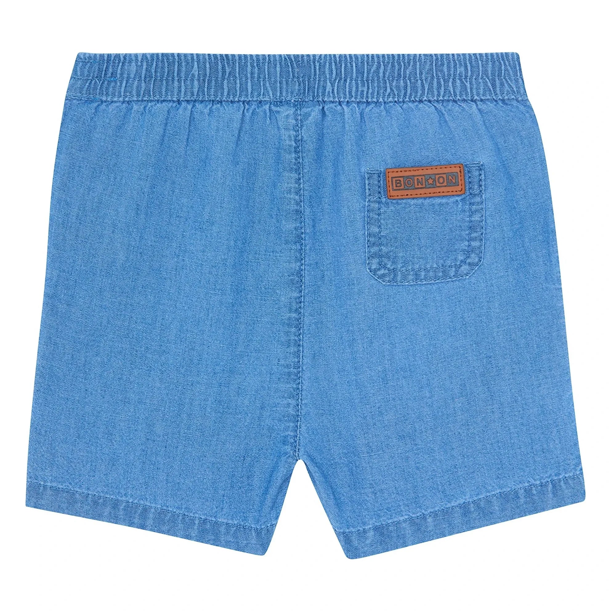 Bonton - Kurzes Chambray-Hemd Lyon | Jeansblau