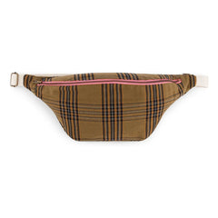 Rose in April - Brown tartan fanny pack
