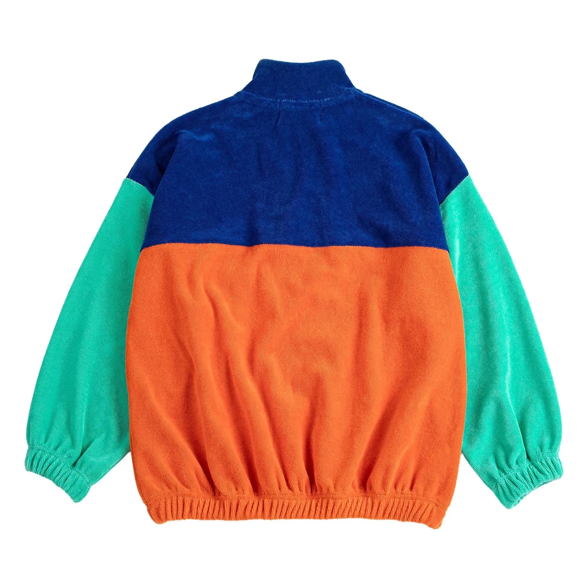 Bobo Choses - Renk bloklu organik pamuklu havlu sweatshirt | Turuncu