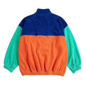 Bobo Choses - Renk bloklu organik pamuklu havlu sweatshirt | Turuncu