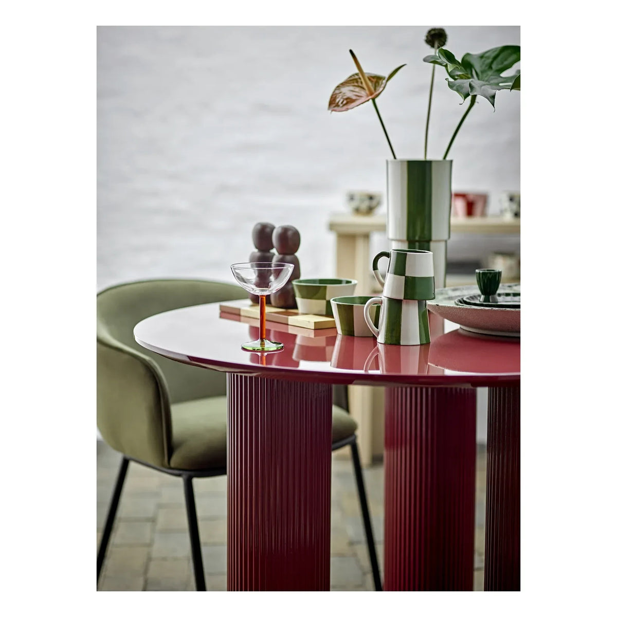 Bloomingville - Floki Steingut-Becher - 4er Set | Grün