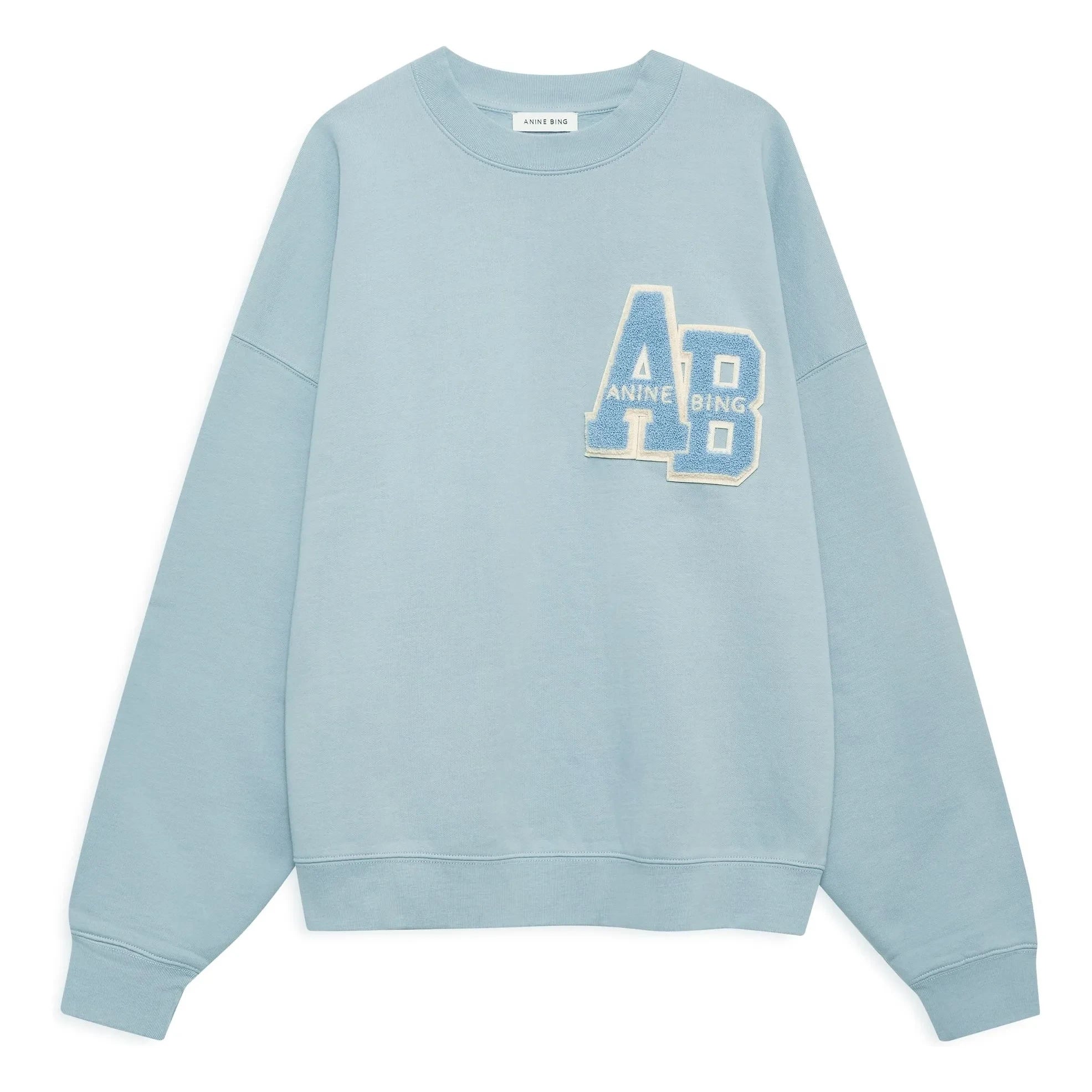 Anine Bing - Oversized Miles Letterman Sweatshirt | Light Blue