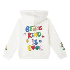 Stella McCartney Kids - Çiçekli Kapüşonlu Sweatshirt | Fildişi