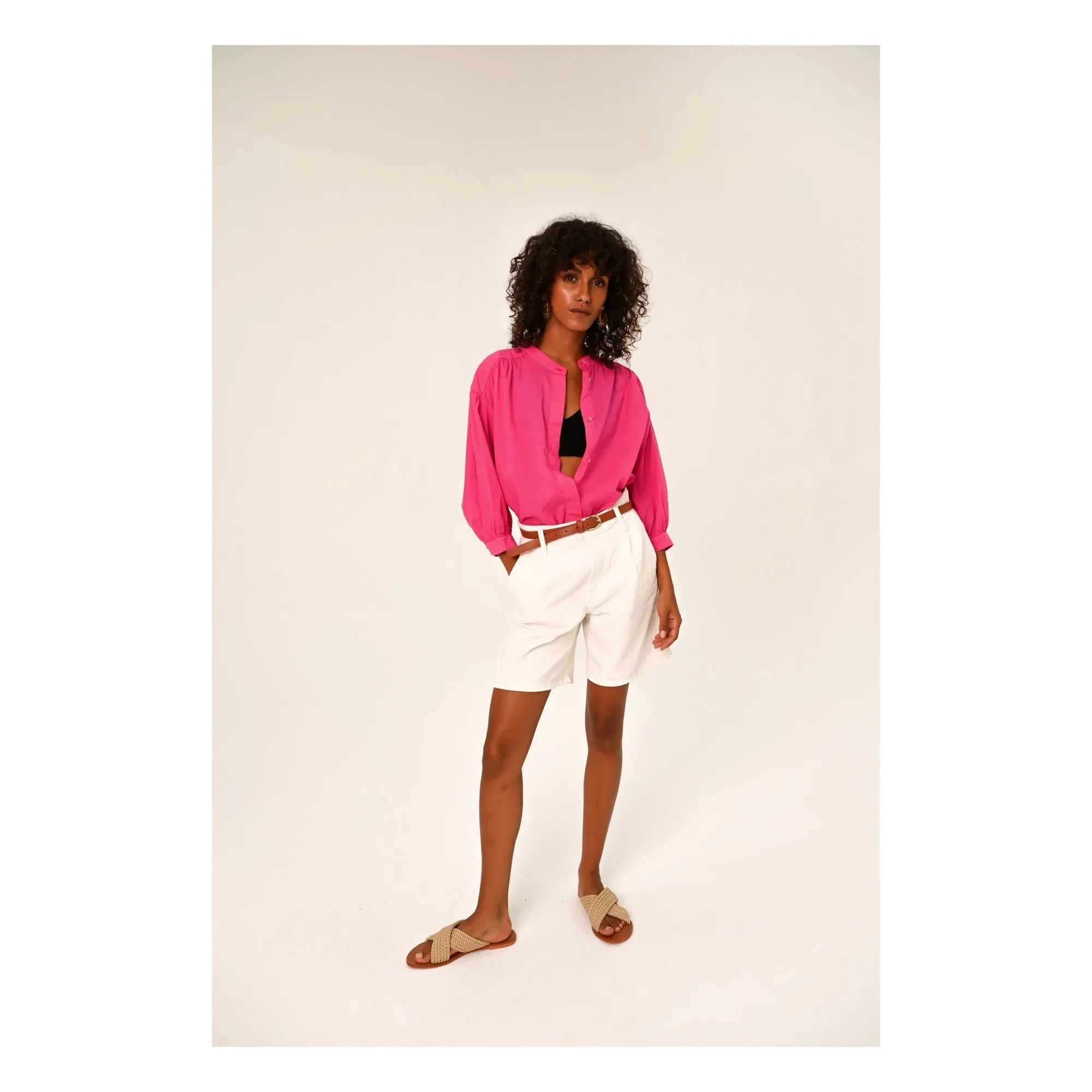 Sacrécoeur - Carla Hibis Poplin Bluz | Framboise