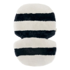 BINIBAMBA - Sheep Leather Mat for Stroller or Basket Bed | Half Moon Striped