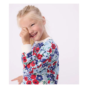 Petit Bateau - Çiçek Desenli Polar Sweatshirt | Mavi