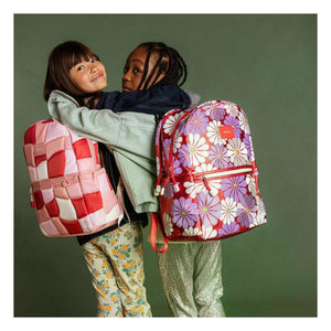 State Bags - Kane Rucksack mit zwei Taschen und Blumenmuster Ruby | Koralle