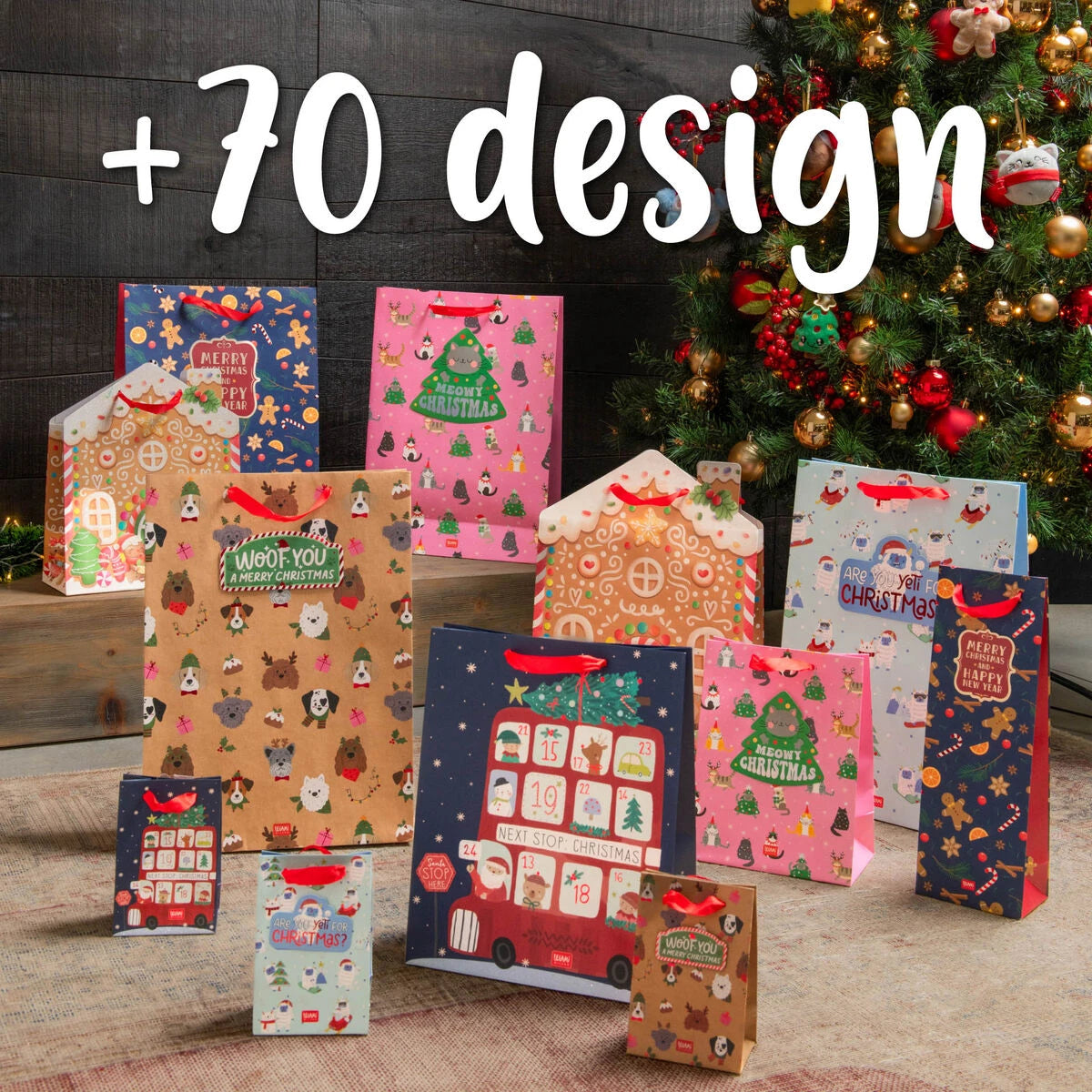 Legami - Gingerbread Christmas Gift Bag - Large