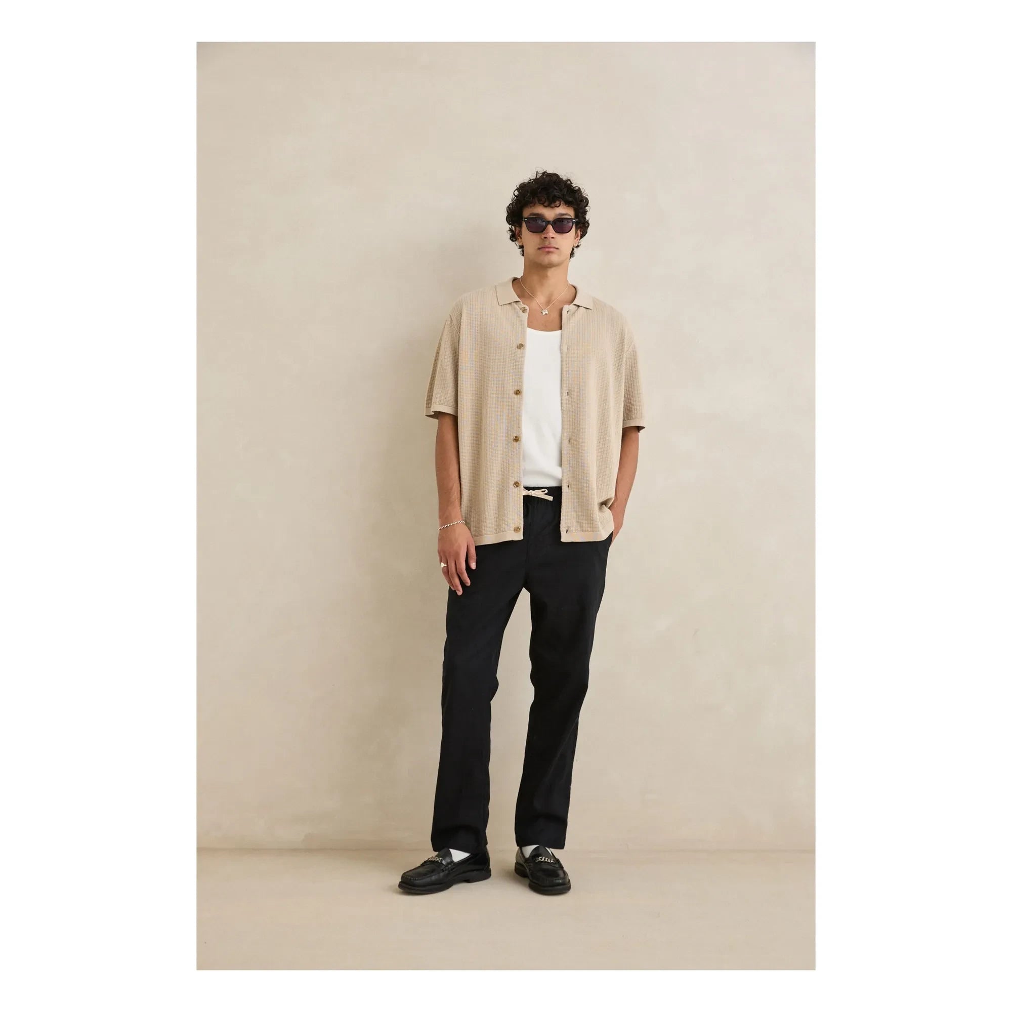 Rhythm - Strukturiertes Kurzarmhemd | Beige