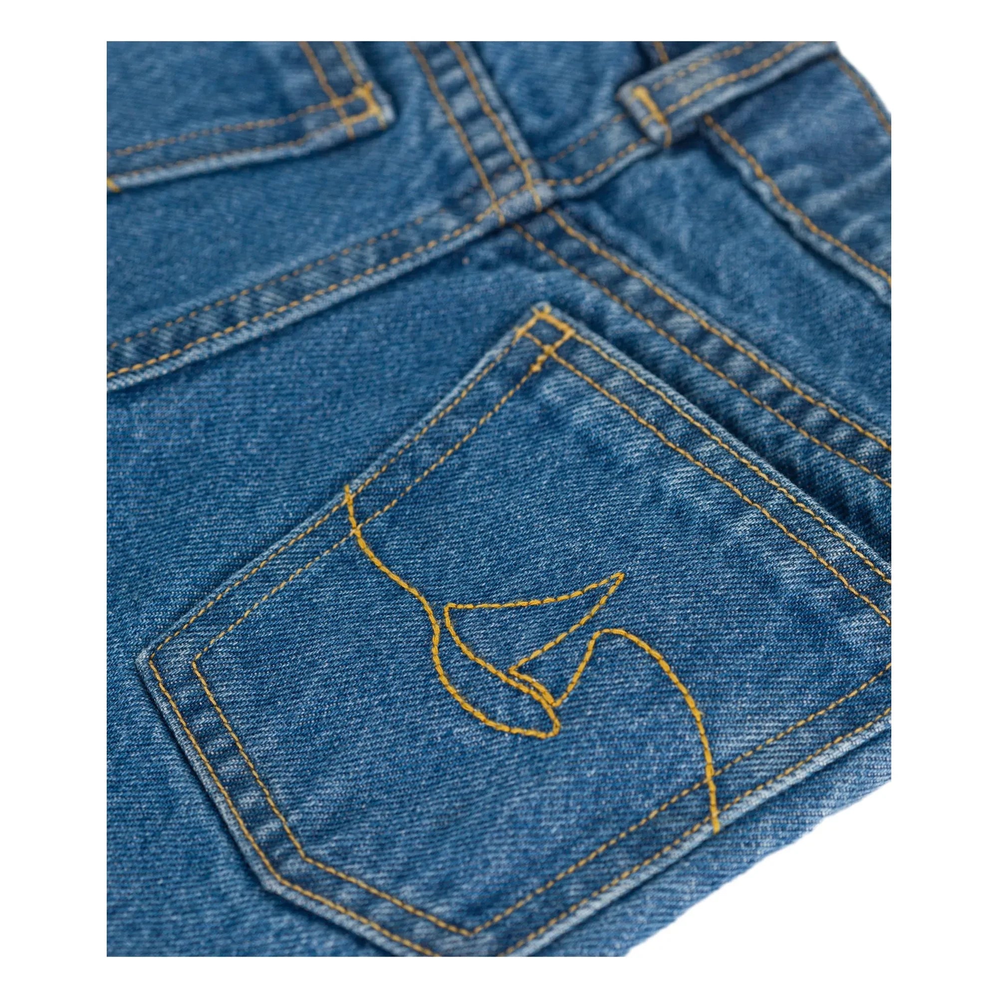 Petit Bateau - Organik Pamuk İşlemeli Cep Jean | Denim mavi