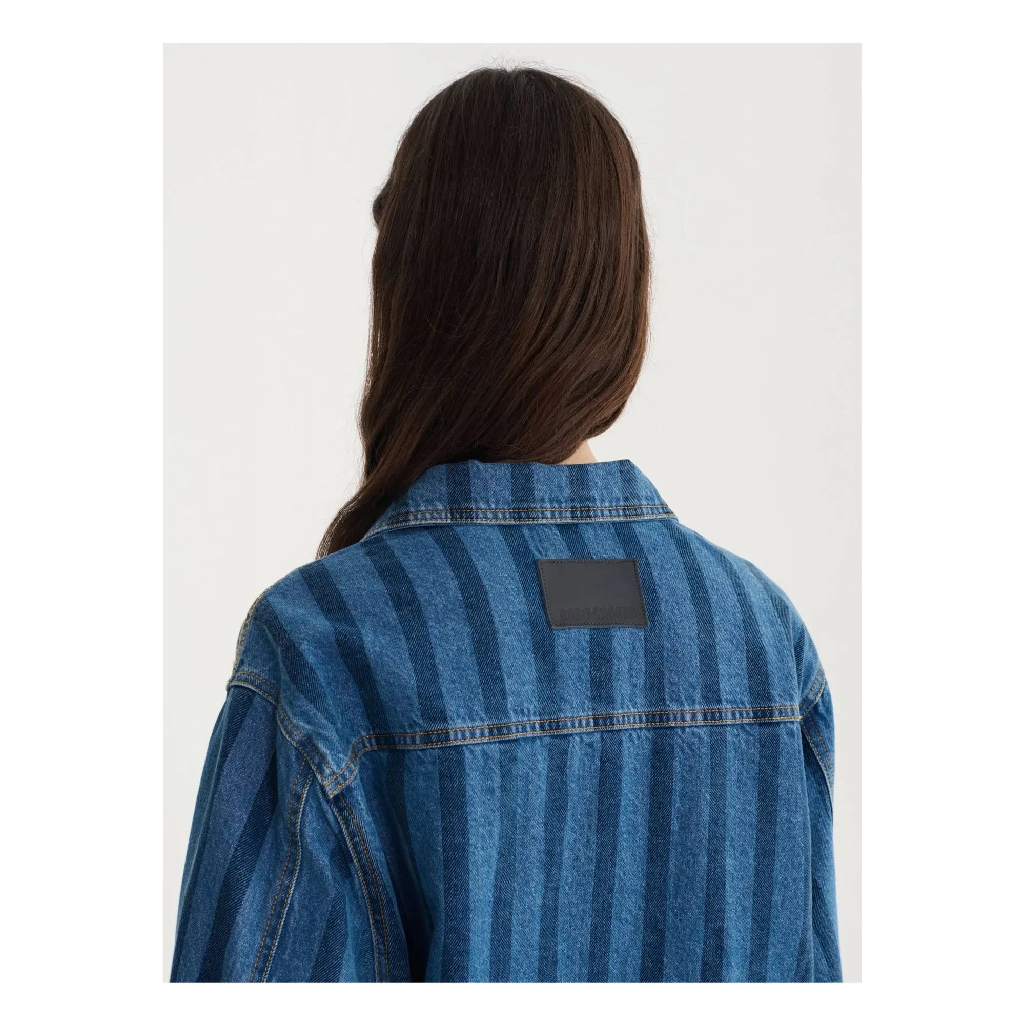 Bobo Choses - Blue Denim Striped Organic Cotton Jacket