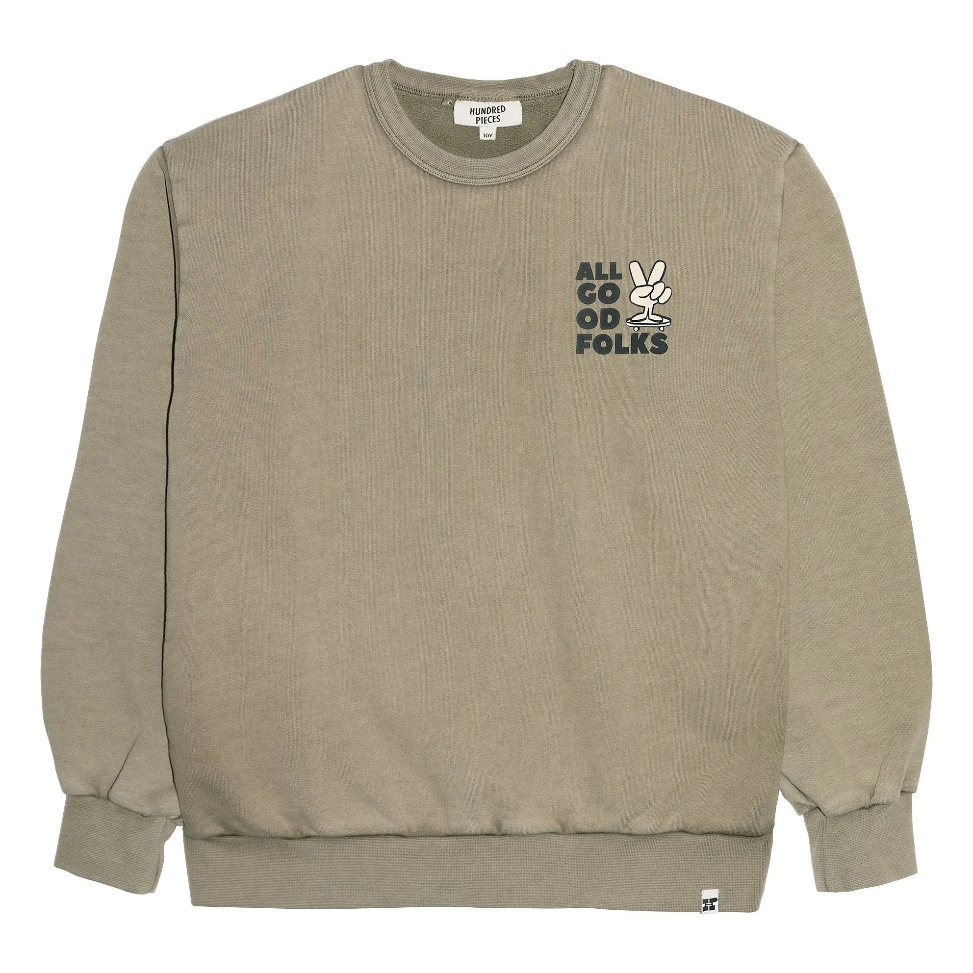 Hundred Pieces - Ryde organik pamuklu sweatshirt | Haki