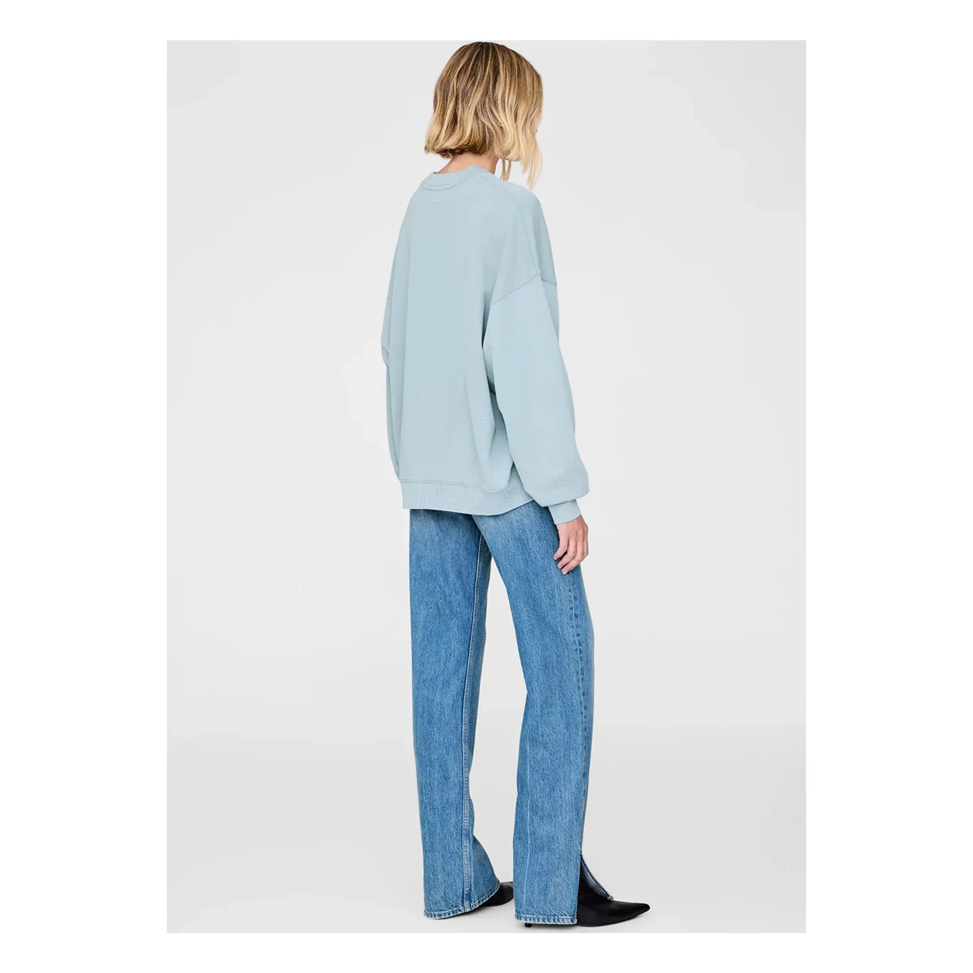 Anine Bing - Oversized Miles Letterman Sweatshirt | Light Blue