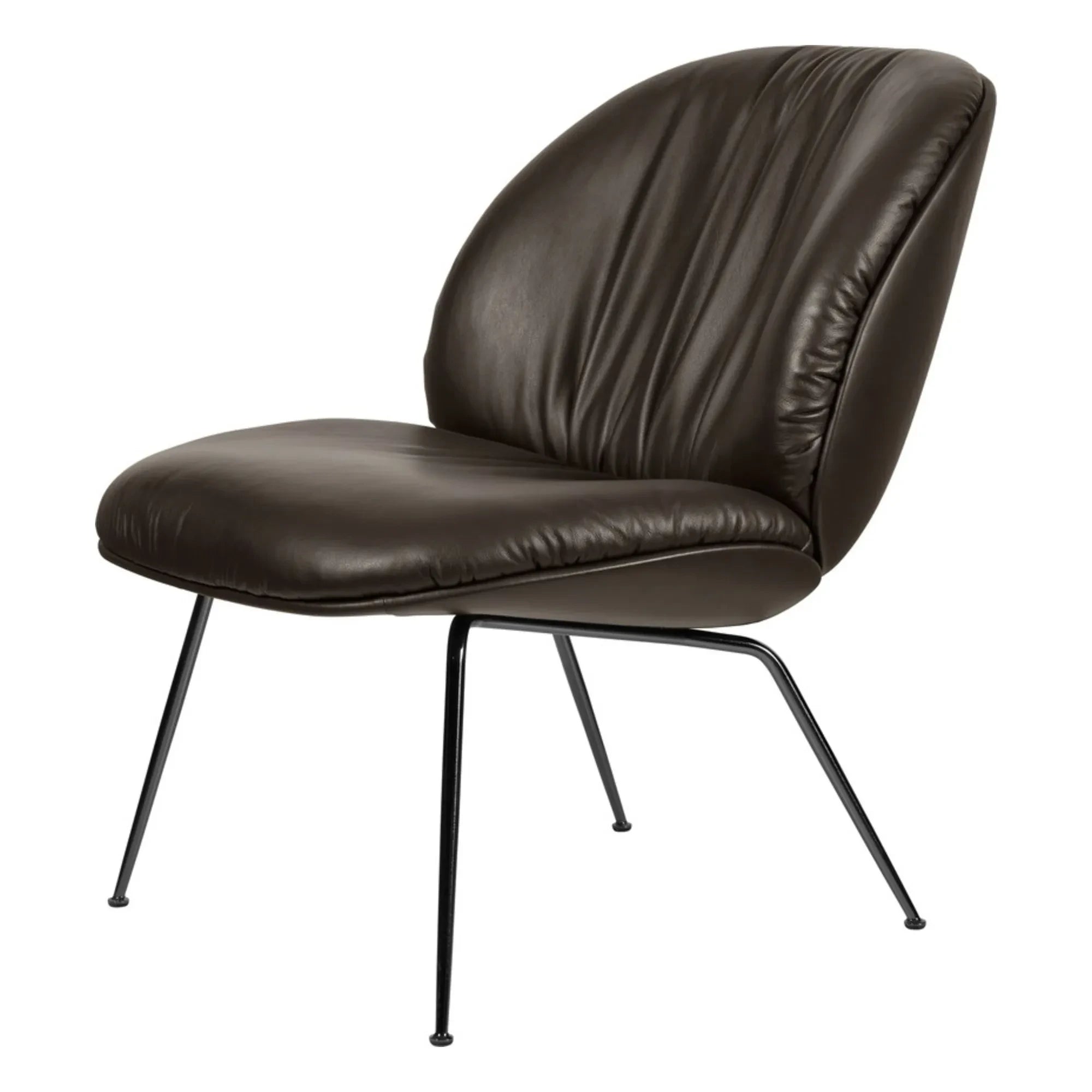 Gubi - Beetle Lounge Chair, weiches Leder, Gamfratesi | Kaffee
