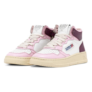 Autry - Zweifarbiger Kids Medalist Mid Sneaker aus Leder | Rosa